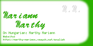 mariann marthy business card